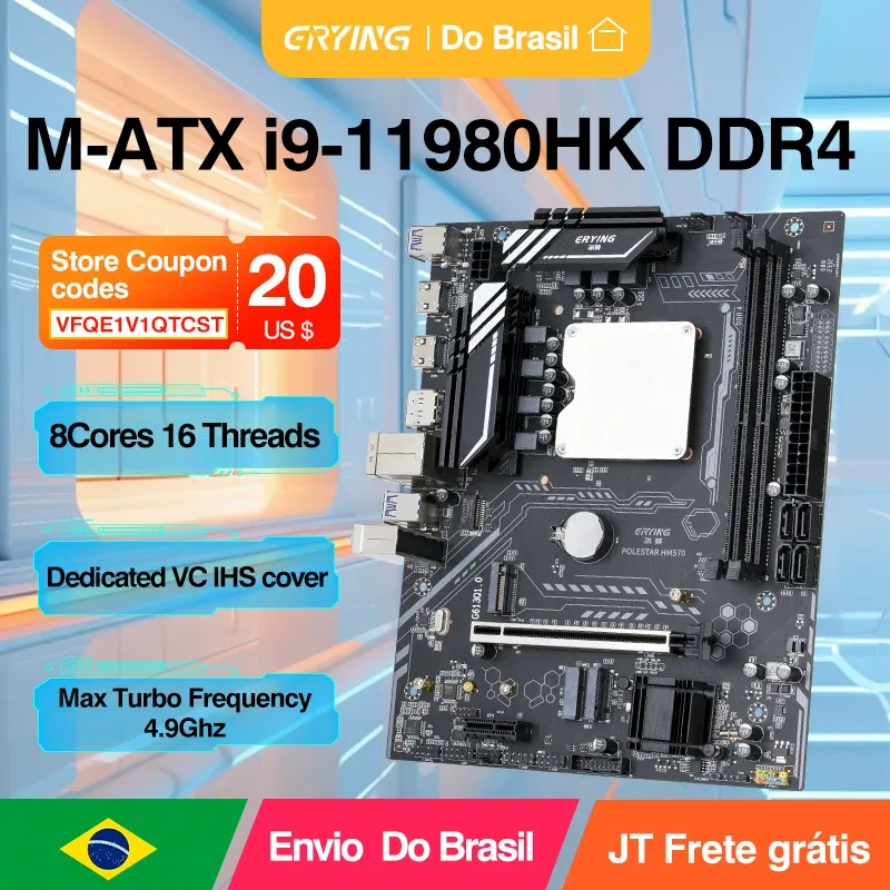 [Envio Br] Placa Me Erying Com I9 11980hk 4,9ghz 8-Cores/16t Ddr4
